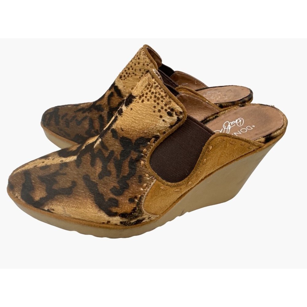 Donald J. Pliner Ingrid Animal Print Calf Hair Leather Wedges size 6.5M